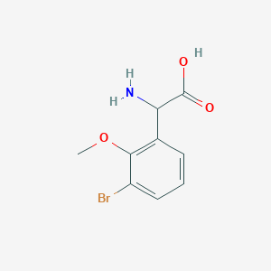 molecular formula C9H10BrNO3 B13554618 2-Amino-2-(3-bromo-2-methoxyphenyl)acetic acid 