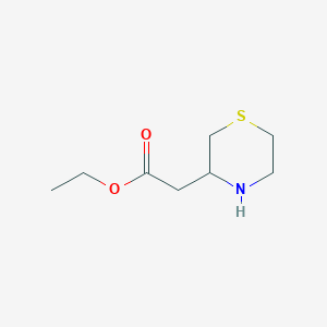 molecular formula C8H15NO2S B13554619 Ethyl 2-(thiomorpholin-3-yl)acetate 