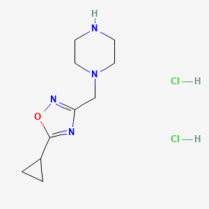 1-[(5-Cyclopropyl-1,2,4-oxadiazol-3-yl)methyl]piperazinedihydrochloride