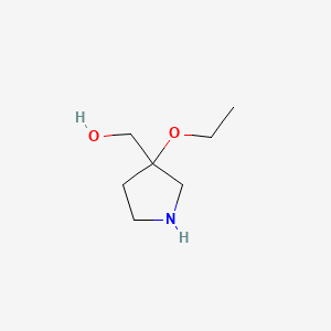 molecular formula C7H15NO2 B13554643 (3-Ethoxypyrrolidin-3-yl)methanol 