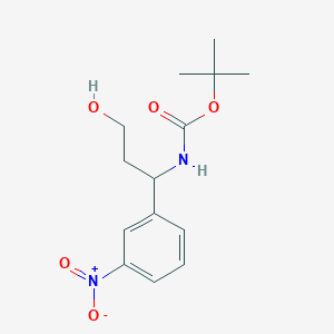 molecular formula C14H20N2O5 B13554649 Tert-butyl [3-hydroxy-1-(3-nitrophenyl)propyl]carbamate 