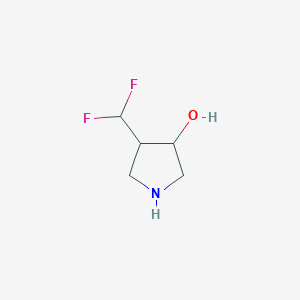 molecular formula C5H9F2NO B13554655 4-(Difluoromethyl)pyrrolidin-3-ol 