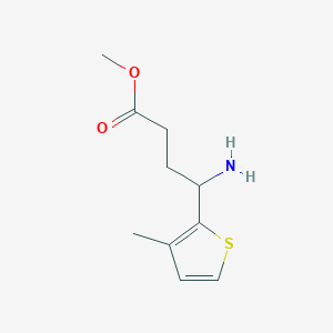 molecular formula C10H15NO2S B13554692 Methyl 4-amino-4-(3-methylthiophen-2-yl)butanoate 