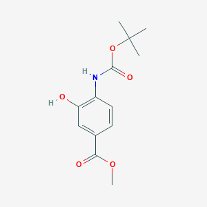 molecular formula C13H17NO5 B13554701 Methyl 4-((tert-butoxycarbonyl)amino)-3-hydroxybenzoate 