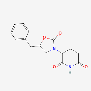 molecular formula C15H16N2O4 B13554723 3-(5-Benzyl-2-oxooxazolidin-3-yl)piperidine-2,6-dione 