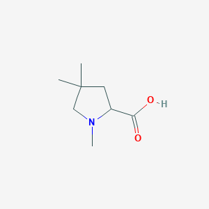 molecular formula C8H15NO2 B13554776 1,4,4-Trimethylpyrrolidine-2-carboxylic acid 