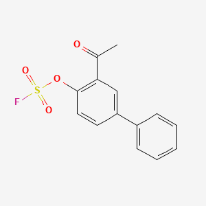 molecular formula C14H11FO4S B13554825 2-Acetyl-4-phenylphenylfluoranesulfonate 