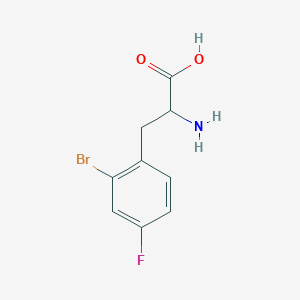 molecular formula C9H9BrFNO2 B13554834 2-Amino-3-(2-bromo-4-fluorophenyl)propanoic acid 