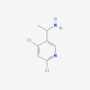 molecular formula C7H8Cl2N2 B13554854 1-(4,6-Dichloropyridin-3-yl)ethan-1-amine 