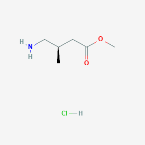 molecular formula C6H14ClNO2 B13554910 methyl(3R)-4-amino-3-methylbutanoatehydrochloride 