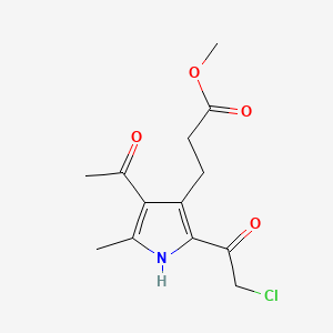 molecular formula C13H16ClNO4 B13554915 Methyl 3-(4-acetyl-2-(2-chloroacetyl)-5-methyl-1H-pyrrol-3-yl)propanoate 