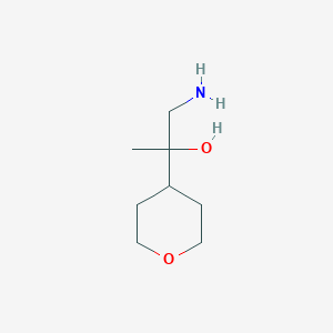 molecular formula C8H17NO2 B13554922 1-Amino-2-(tetrahydro-2h-pyran-4-yl)propan-2-ol 