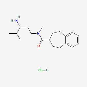 molecular formula C19H31ClN2O B13554923 N-(3-amino-4-methylpentyl)-N-methyl-6,7,8,9-tetrahydro-5H-benzo[7]annulene-7-carboxamide hydrochloride 