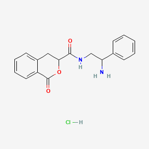 molecular formula C18H19ClN2O3 B13554947 N-(2-amino-2-phenylethyl)-1-oxo-3,4-dihydro-1H-2-benzopyran-3-carboxamidehydrochloride 