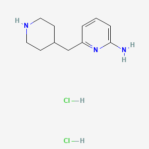 molecular formula C11H19Cl2N3 B13554956 6-[(Piperidin-4-yl)methyl]pyridin-2-aminedihydrochloride 