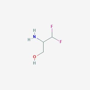 molecular formula C3H7F2NO B13555006 2-Amino-3,3-difluoropropan-1-ol 