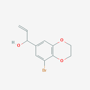 molecular formula C11H11BrO3 B13555017 1-(8-Bromo-2,3-dihydrobenzo[b][1,4]dioxin-6-yl)prop-2-en-1-ol 