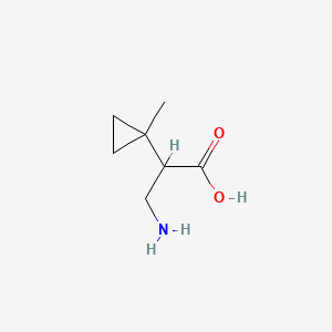 molecular formula C7H13NO2 B13555025 3-Amino-2-(1-methylcyclopropyl)propanoic acid 