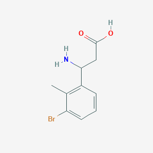 molecular formula C10H12BrNO2 B13555027 3-Amino-3-(3-bromo-2-methylphenyl)propanoic acid 