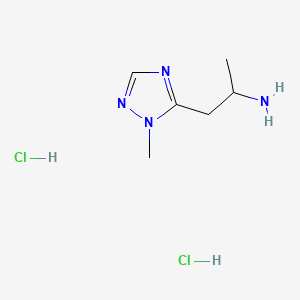 molecular formula C6H14Cl2N4 B13555057 1-(1-methyl-1H-1,2,4-triazol-5-yl)propan-2-aminedihydrochloride 