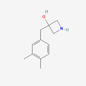 molecular formula C12H17NO B13555127 3-(3,4-Dimethylbenzyl)azetidin-3-ol 