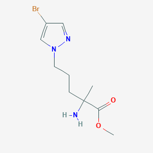 Methyl 2-amino-5-(4-bromo-1h-pyrazol-1-yl)-2-methylpentanoate