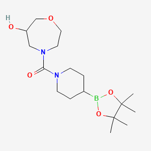 4-[4-(Tetramethyl-1,3,2-dioxaborolan-2-yl)piperidine-1-carbonyl]-1,4-oxazepan-6-ol