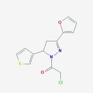 2-chloro-1-[3-(furan-2-yl)-5-(thiophen-3-yl)-4,5-dihydro-1H-pyrazol-1-yl]ethan-1-one