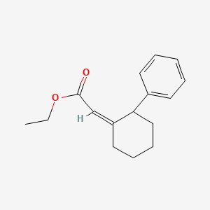 molecular formula C16H20O2 B13555183 Ethyl 2-(2-phenylcyclohexylidene)acetate 