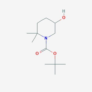 molecular formula C12H23NO3 B13555196 Tert-butyl 5-hydroxy-2,2-dimethylpiperidine-1-carboxylate 