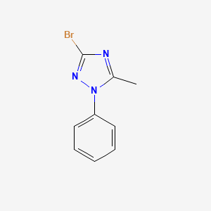 molecular formula C9H8BrN3 B13555207 3-bromo-5-methyl-1-phenyl-1H-1,2,4-triazole 