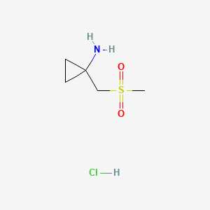 molecular formula C5H12ClNO2S B13555211 1-(Methanesulfonylmethyl)cyclopropan-1-aminehydrochloride 