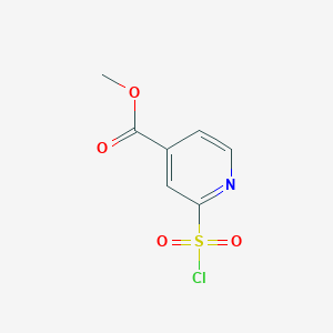 molecular formula C7H6ClNO4S B13555222 Methyl 2-(chlorosulfonyl)-4-pyridinecarboxylate 