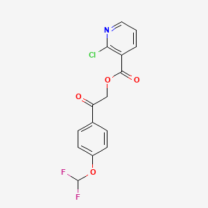 molecular formula C15H10ClF2NO4 B13555239 [2-[4-(Difluoromethoxy)phenyl]-2-oxoethyl] 2-chloropyridine-3-carboxylate CAS No. 473405-32-2