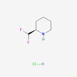 molecular formula C6H12ClF2N B13555275 (2R)-2-(difluoromethyl)piperidinehydrochloride 