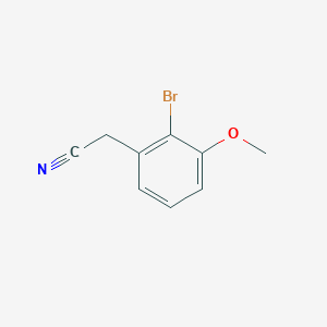 molecular formula C9H8BrNO B13555296 2-(2-Bromo-3-methoxyphenyl)acetonitrile CAS No. 128828-87-5