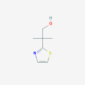 molecular formula C7H11NOS B13555310 2-Methyl-2-(thiazol-2-yl)propan-1-ol 