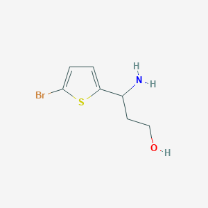 molecular formula C7H10BrNOS B13555317 3-Amino-3-(5-bromothiophen-2-yl)propan-1-ol 