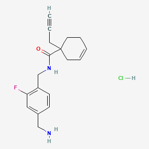 molecular formula C18H22ClFN2O B13555332 N-{[4-(aminomethyl)-2-fluorophenyl]methyl}-1-(prop-2-yn-1-yl)cyclohex-3-ene-1-carboxamide hydrochloride 