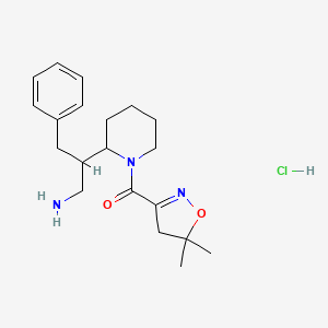 molecular formula C20H30ClN3O2 B13555338 2-[1-(5,5-Dimethyl-4,5-dihydro-1,2-oxazole-3-carbonyl)piperidin-2-yl]-3-phenylpropan-1-amine hydrochloride 