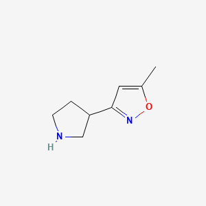 molecular formula C8H12N2O B13555364 5-Methyl-3-(pyrrolidin-3-yl)isoxazole 