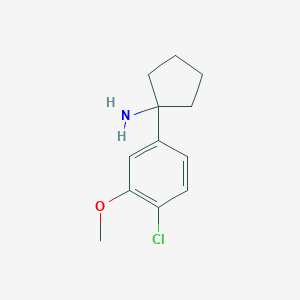 molecular formula C12H16ClNO B13555368 1-(4-Chloro-3-methoxyphenyl)cyclopentan-1-amine 