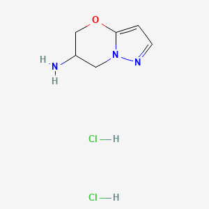 5H,6H,7H-pyrazolo[3,2-b][1,3]oxazin-6-aminedihydrochloride