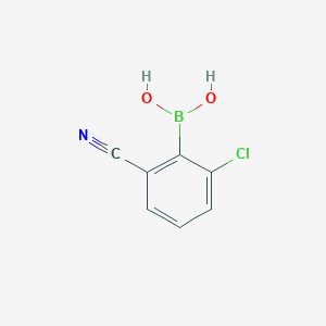 molecular formula C7H5BClNO2 B13555387 (2-Chloro-6-cyanophenyl)boronic acid 