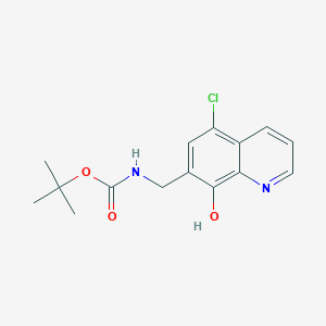 molecular formula C15H17ClN2O3 B13555392 Tert-butyl ((5-chloro-8-hydroxyquinolin-7-yl)methyl)carbamate 