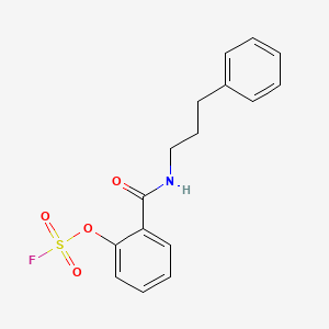 molecular formula C16H16FNO4S B13555402 2-[(3-Phenylpropyl)carbamoyl]phenylsulfurofluoridate 