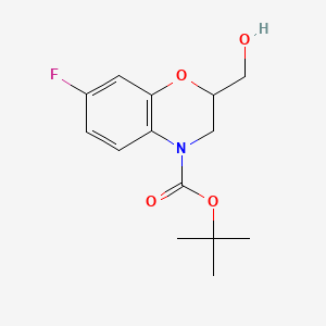 tert-butyl 7-fluoro-2-(hydroxymethyl)-3,4-dihydro-2H-1,4-benzoxazine-4-carboxylate