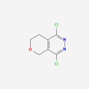 molecular formula C7H6Cl2N2O B13555405 1,4-dichloro-5H,7H,8H-pyrano[3,4-d]pyridazine 