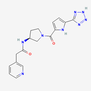 2-(pyridin-3-yl)-N-[(3S)-1-[5-(2H-1,2,3,4-tetrazol-5-yl)-1H-pyrrole-2-carbonyl]pyrrolidin-3-yl]acetamide