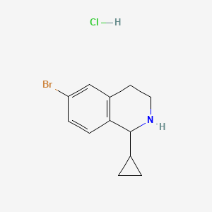 molecular formula C12H15BrClN B13555470 6-Bromo-1-cyclopropyl-1,2,3,4-tetrahydroisoquinolinehydrochloride 